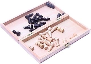 Hohopeti 1 Conjunto Europeu De Jogo De Madeira Artesanal Peças De Xadrez De Madeira Jogo De Tabuleiro Dobrável De Madeira Tabuleiro De Xadrez De Madeira Dobrável Jogo De Xadrez Brinquedo