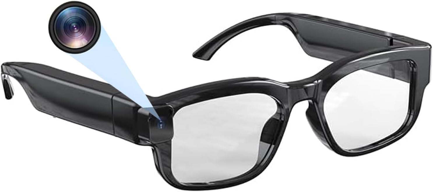 Glasses Digicam 1080p HD Video Recording Wearable Digicam with Lengthy Battery Life IPX6 Waterproof Steady Match Anti Fog Polarized Lenses Bluetooth 5.3 Music Name Assist Pc Connection SD Card OTG