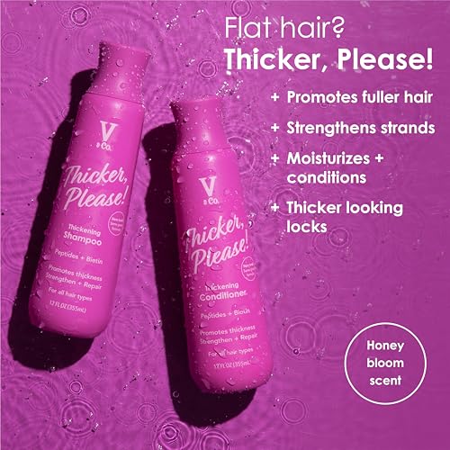 Image of V&Co. Hair Thickening Conditioner with Peptide Technology, 12 oz, All Hair Types, Anti-Thinning Conditioner