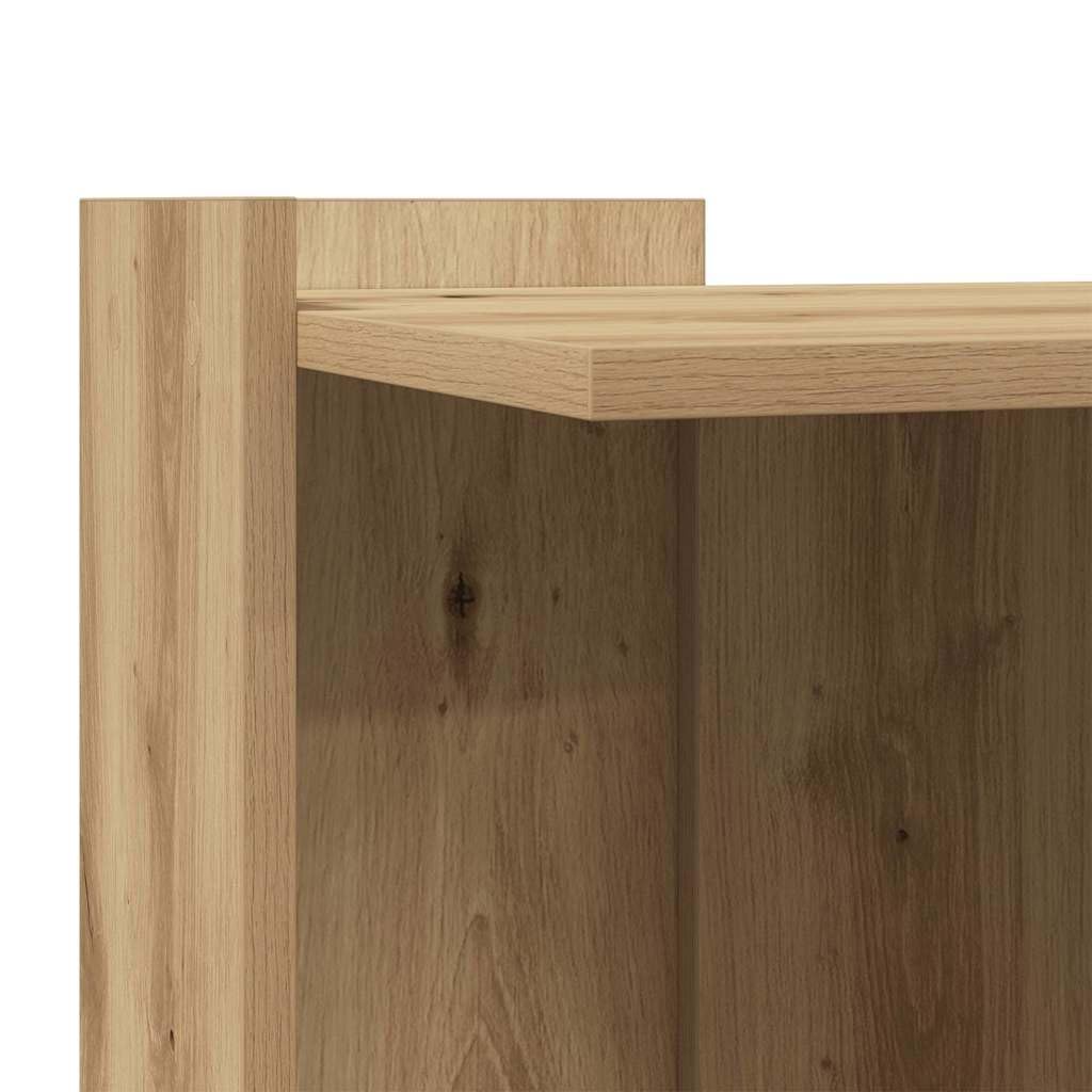 Katzenklo Schrank HolzwerkstoffKatzenhaus Beistelltisch 42cm | Katzenmöbel fürs Wohnzimmer: Stilvoller Katzenklo-Schrank aus robustem Holzwerkstoff in Artisan-Eiche mit Kippschutz.