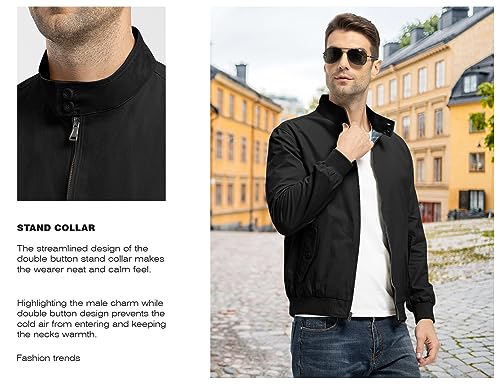 Rdruko Men's Bomber Jacket Cotton Lightweight Windbreaker Full Zip Casual Fashion Coat4