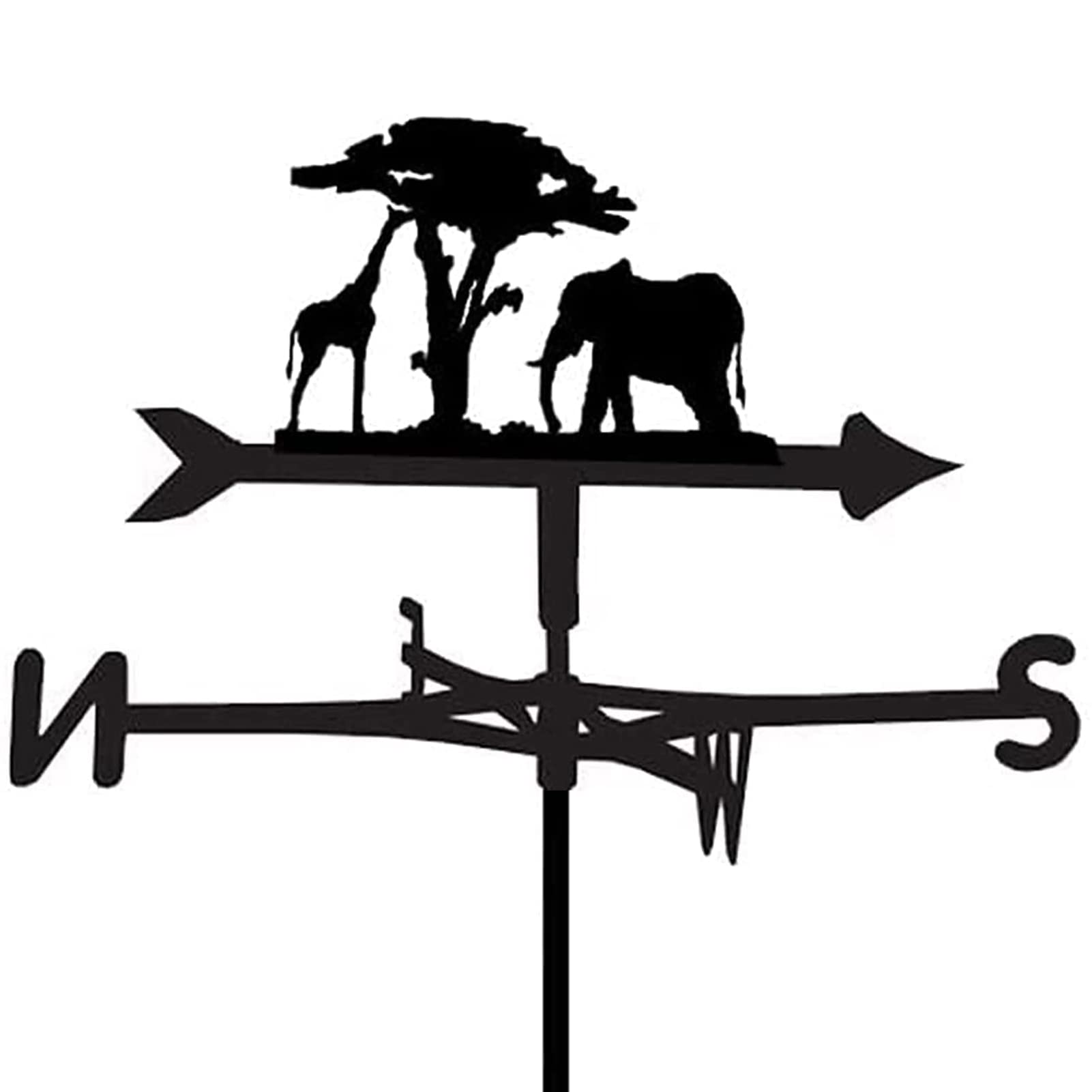 TAXXII Vintage Black Weathervane Metal Wind Vane For Yard Giraffe for House Garage Cupola Garden Roof Mountain Courtyard Paddock Direction Indicator
