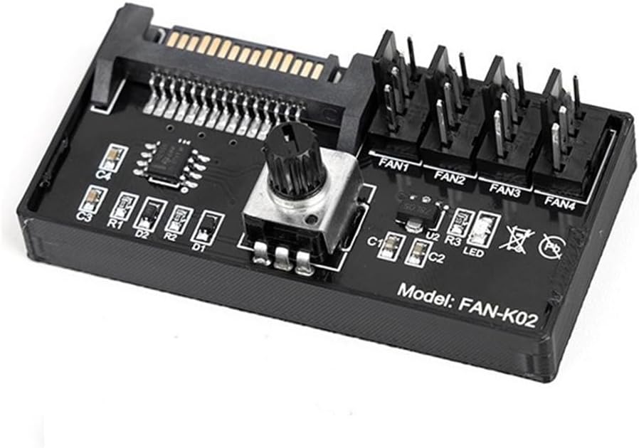PWM Fan Speed Controller High Power DC Power 4Pin Fan Governor NAS Server Fan Speed Control 4-Way PWM Fan Governor