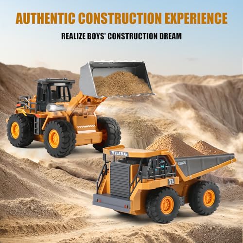 Image of Dwi Dowellin Rc excavators,Remote Control Front Loader,Construction Vehicle for Boys Ages 3-12, Gift for Birthday Christmas