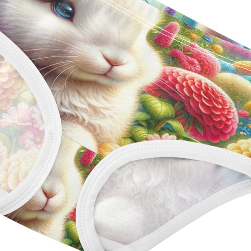 Cute Bunny Colorful Flowers Toddler Underwear Floral 2t Cotton Little Girl Panties Fun Print Briefs Undies Kids4