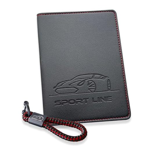 Funda para permiso de circulation coche Cartera polipiel para documentos del coche - Titular de tarjeta - SPORT LINE