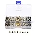 Mingtao Set di 200 bottoni 8 x 5 x 8 mm, rivetti a testa tonda con retro a vite sul retro della pelle, borchie e punte punk, per abbigliamento fai da te, scarpe, cinture, borse, collari per cani immagine