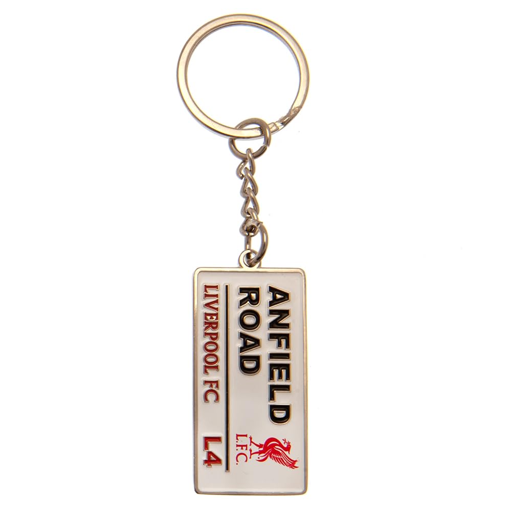 Foco Unisex Red Liverpool Fc Embossed Metal Street Sign Keyring