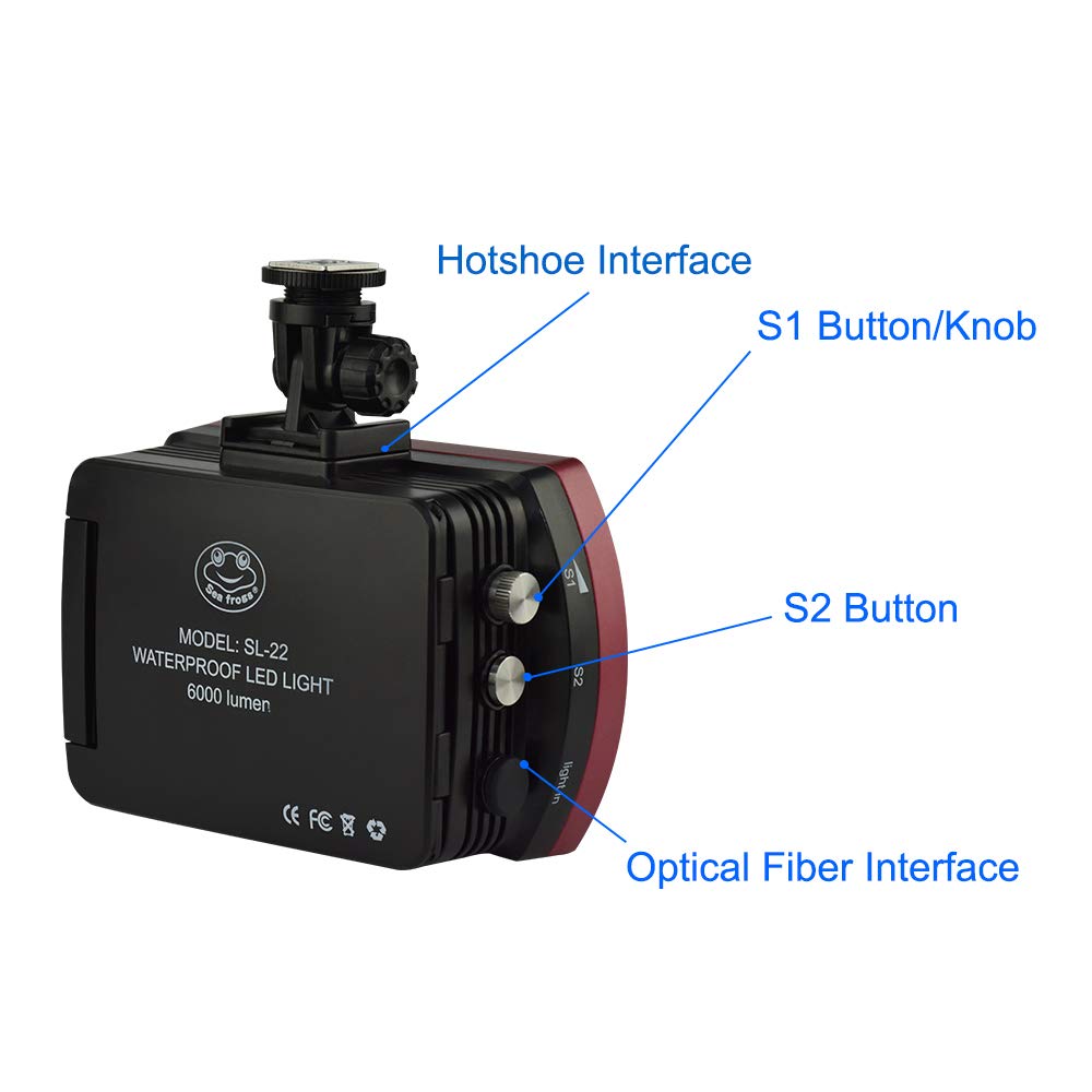 Sea frogs Aluminum LED Diving Light 7000-7500K Underwater Photography Lamp