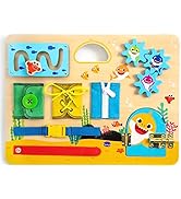 Pidoko Kids Baby Shark Toys Montessori Busy Board for Toddlers - Wooden Sensory Fine Motor Skills...