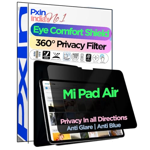 Image of PxIn Tablet Privacy Screen Guard compatible with Mi Pad Air | No.1 | Anti Glare | Anti Blue Light | Anti UV | 4 Way Privacy Filter | 360 Privacy | Eye Protect