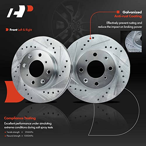 Image of A-Premium 9.45 In (240mm) Front Brake Rotors & Ceramic Pads Kit, 6-Pack | Compatible with Honda Models - Civic 1990-2000, Civic del Sol 1993-1997, CRX 1990-1991, 6-Pack