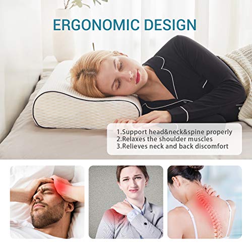 Bettermade Memory Foam Pillow For Back, Stomach, Side Sleepers, Adjustable Neck Support Contour Pillow #TOP3