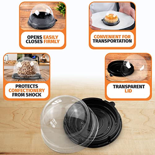 Image of VIKROM Mini Cupcake Containers 50 Pack, Desk Pet Containers with Clear Lids