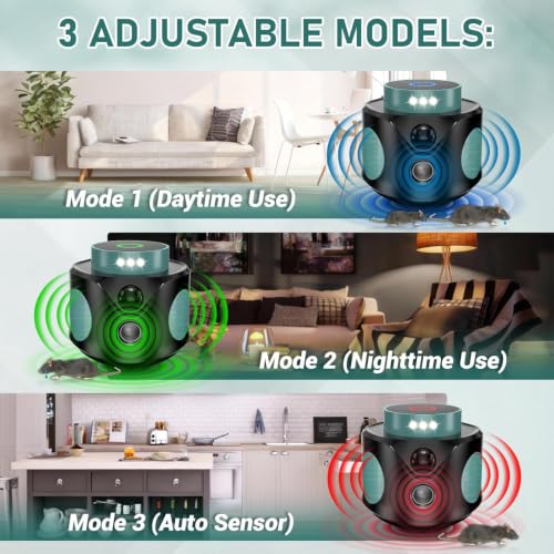 Image of Ultrasonic Mouse Repellent with PIR Sensor, Rodent Pest Repeller