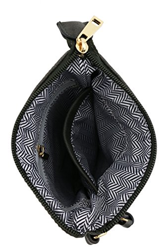 Image of Isabelle Small Lightweight Shoulder Bag for Women, Mini Multi Zipper Pocket Crossbody Handbag with Adjustable strap