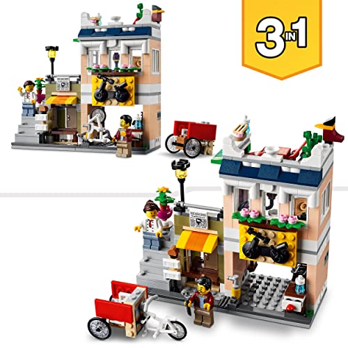 LEGO 31131 Creator Nudelladen, Fahrradladen und Spielhalle, 3in1 Konstruktionsspielzeug für Kinder ab 8 Jahren, Modular… – Bild 6
