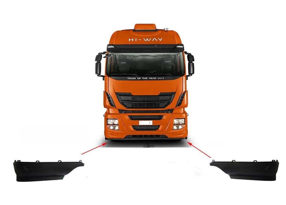 Kit Spoiler Generico Nero Plastica Angolo Sotto Paraurti Anteriore dx+sx Compatibile Stralis 2013 Hi Way