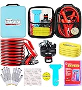 ATcuji Auto Emergency Kit Set Car Tool Bag Vehicle Safety Kit Portable Roadside Assistance Automotive Tool Bag Multi-Purpose Emergency Pack Car Road Kit Essentials Jumper Cables Set Women Men Car Kit - View #3