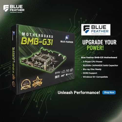 Image of BMB G31 Motherboard | Intel LGA 775 Socket | Supports Core 2 Duo, Core 2 Quad, Pentium, Celeron | DDR2 RAM Up to 8GB | Intel G31 + ICH7 Chipset | PCIe x16 | 4 x SATA2 Ports | VGA Output