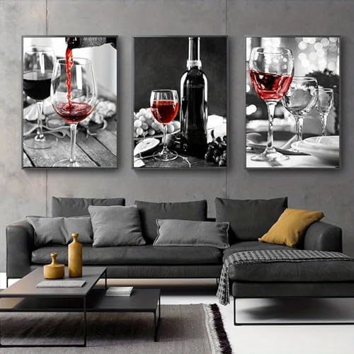 Affiches de cuisine vin rouge pour habiller un grand mur vide sans cadre