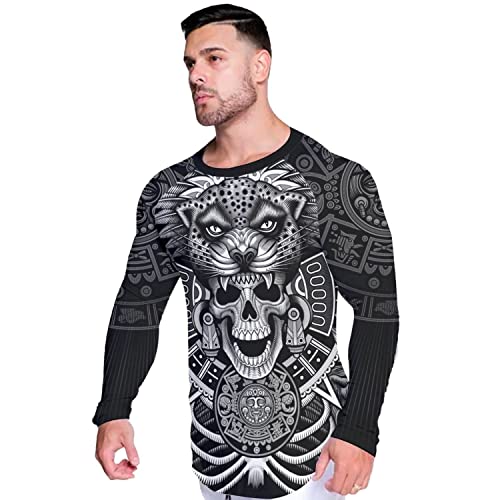 BJJ Rash Guard, Ultra Soft Compression Shirt, Rash Guard Men Jiu Jitsu Long Sleeve Aztec Compression Shirt4