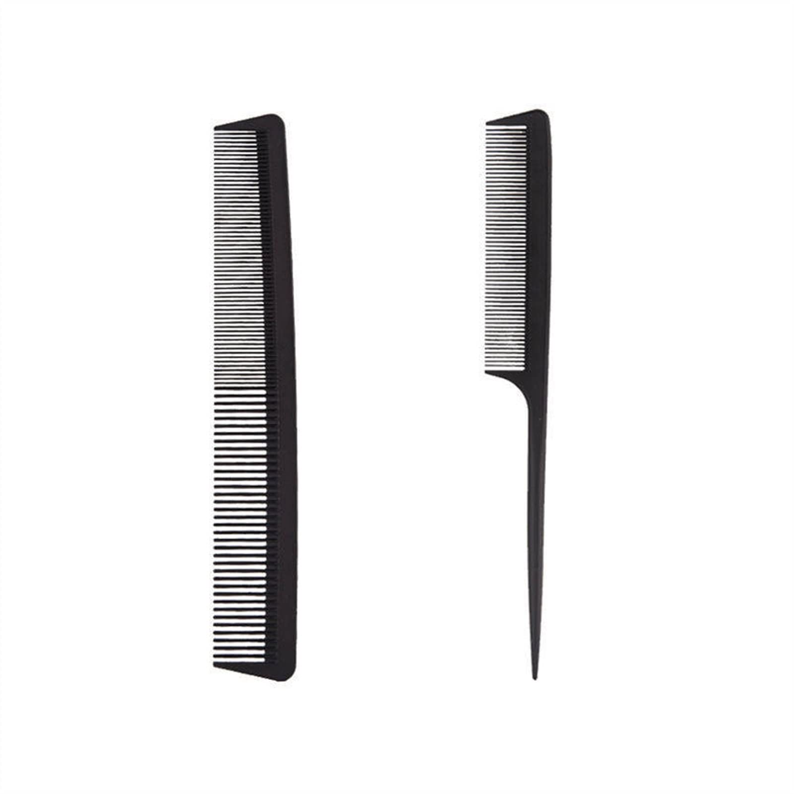 Kamm Haarpflege 2-teilig Haarstylingkamm Feinzahniges Haarkamm-Set, Stylingkamm für lockiges glattes langes kurzes Haar, Schwarze 6 Haarbürste