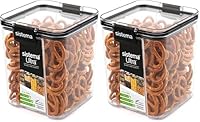 Sistema Ultra Tritan Airtight Pantry Storage Container | 920 ml Square Food Storage Container | Stackable | with Locking Clips | BPA-Free | Clear with Black Accents (Pack of 2)