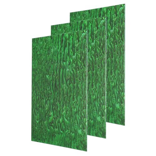 Image of MECCANIXITY 3 Pcs Glitter Pearl Acrylic Sheet,12 inch x 8 inch x 1 /8 inch Pearlescent Cast Pmma Plastic Sheets Extruded Translucent Blanks for DIY Art Crafting Laser Cutting & Engraving,Green