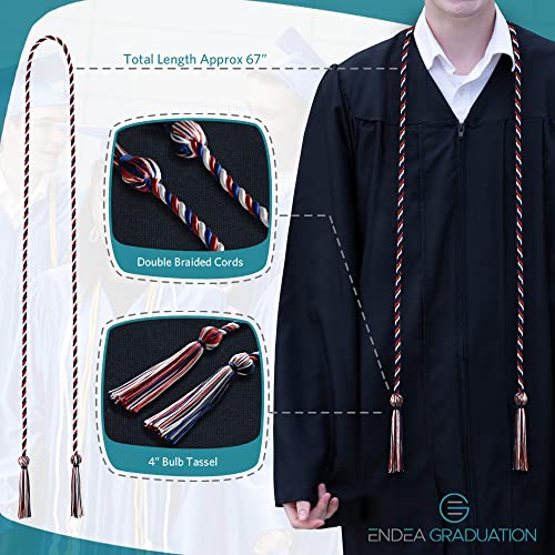 Image of Endea Graduation Single Honor Cord Three-Color (Royal Blue /Red /White)