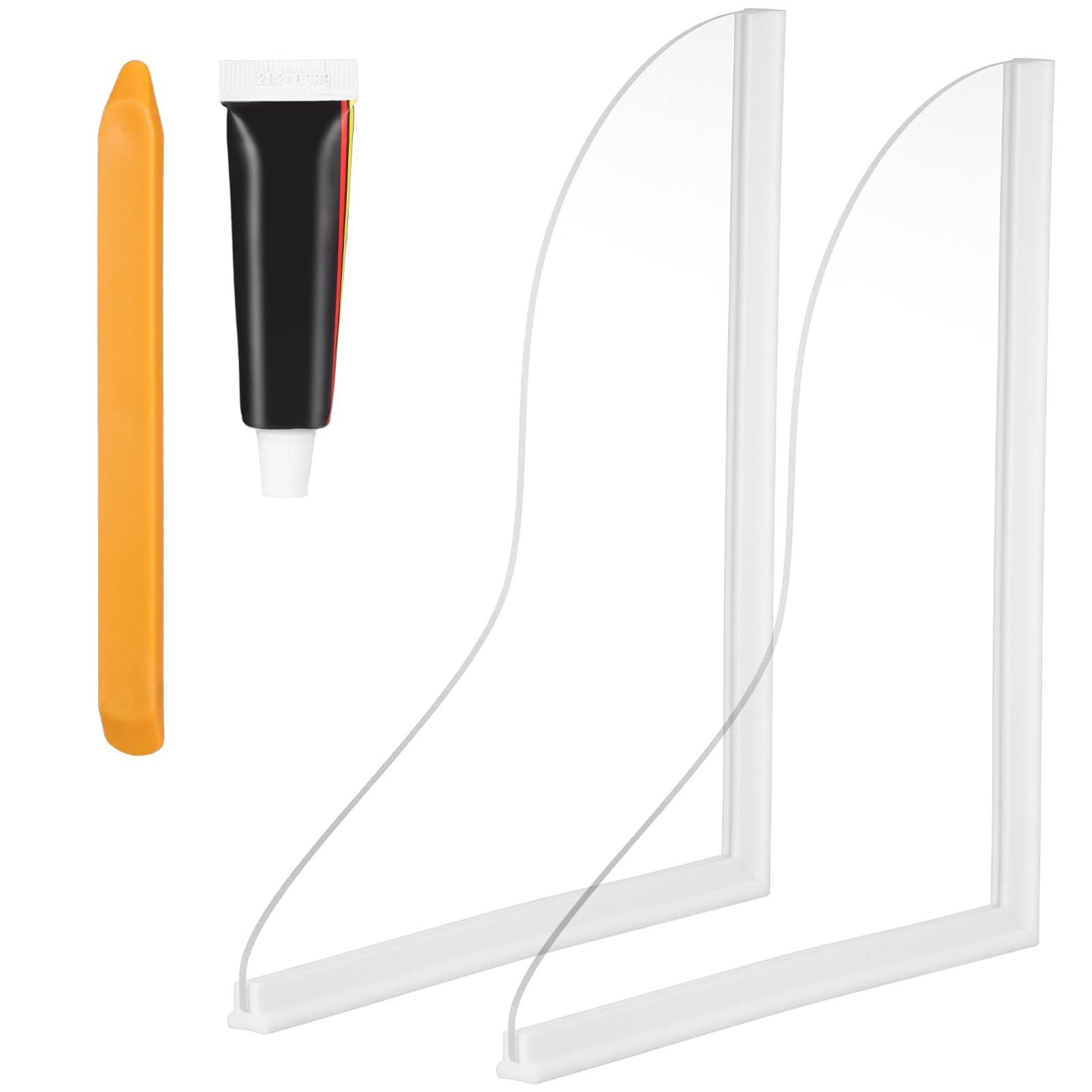 Ciieeo 2-Piece Acrylic Shower Splash Guard Kit Bathtub Water Guard Corner Easy Install Maintain Tub Edge Splash Shield for Bathroom