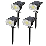 Drywhx Solar Spot Lights Outdoor Waterproof, Solar Spotlights for Yard Outside House Lights Motion S