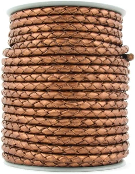 Round Bolo Leather Cord 5.0 MM (Copper Metalic, 10 Meter)