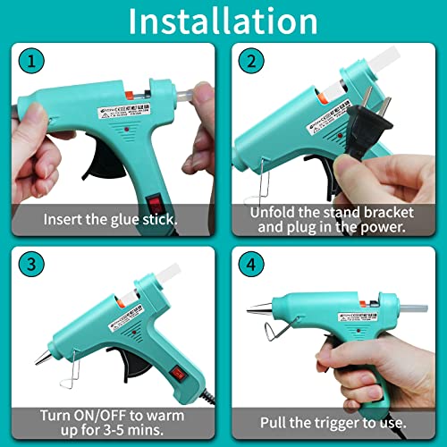 Guibiloo Mini Hot Glue Gun Set - 1 Minute Quick Repairs, 8Pack Small Melt Glue Gun Kit With 30 Glue Sticks For School Kids Diy Arts Crafts Home (Blue Pink White Green) #TOP2