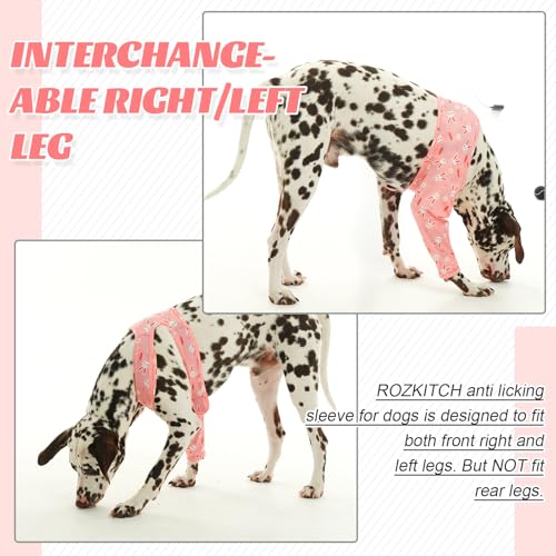 Image of ROZKITCH Dog Sleeves for Wounds Front Legs Right Left Leg, Pet Prevent Licking Wound Elbow Knee Protector, Dog Recovery Suit Cone Collar Alternative for Sprain ACL CCL Arthritis Joint Care Rabbit S