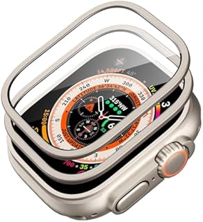 ESR Osłona ekranu Apple Watch Ultra 2/1 49 mm (2023/2022, 49 mm), wojskowa ochrona ze szkła hartowanego z ramą ze stali nierdzewnej, zachowana oryginalna, odporna na zarysowania, 2 sztuki