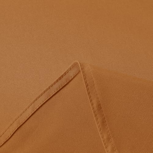 Image of sancua 2 Pack Tablecloth Rectangular 60x102 Inch Light Brown, Thanksgiving Table Cloth Rectangle for 6 Foot Tables - Stain and Wrinkle Resistant Washable Polyester Cover for Fall Dining Parties Bronze