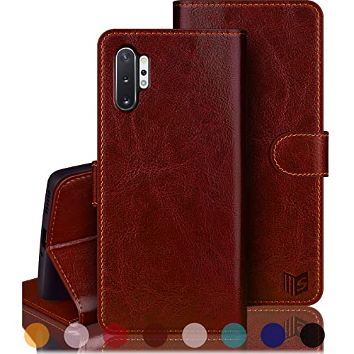 SUANPOT for Samsung Galaxy Note 10+/Note 10 Plus with RFID Blocking Wallet case Credit Card Holder,PU Leather Flip Folio Book Phone case Cover Women Men for Samsung Note10 Plus case Wallet Brown