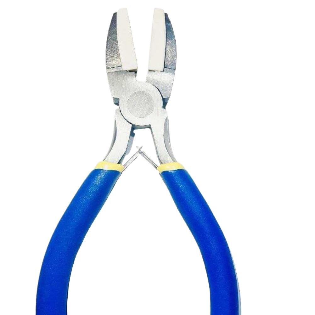 Dzugpbvhv Blue Yellow A Flat Nose Pliers With Double Nylon Jaw Compatible With Jewelry Making Craft Diy Tools(Blue Yellow A)