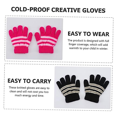 6Pairs Knitted Winter Gloves Full Finger Warm Mittens for Boys and Cost Elastic Easy to Clean for Cold Weather Activities4