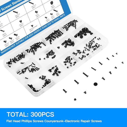 image for KBRPARTS 300PCS Computer Notebook Laptop Screws Assortment Kit, 12 Siz