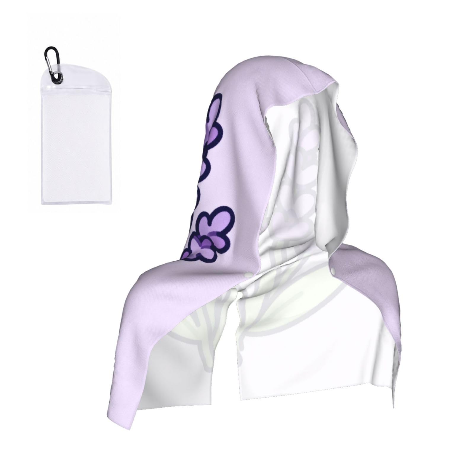 CNTDBU Purple lavender Cooling Towel Hooded-Instant Chill Neck Cover for Sports, UV Cooling Rag for Running Gym