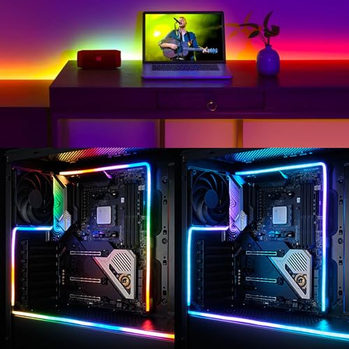 Image of 5V 16.4ft(5M) USB WS2811 RGB COB LED Strip Dream Color with Controller USB Powered High Density 420LEDs /M Flexible IP20 Not Waterproof LED Tape Lights for DIY Decoration Lighting