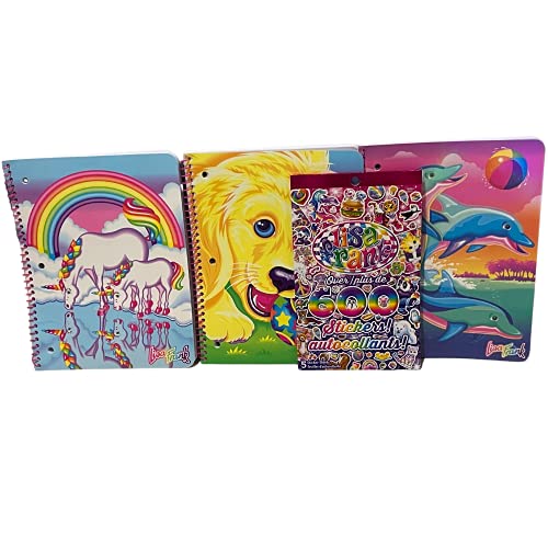 3 Lisa Frank Notebooks, Lisa frank notebook spiral, Lisa Frank Notebook set, Lisa Frank, Lisa frank set, Lisa Frank bundle with stickers, Lisa Frank stickers