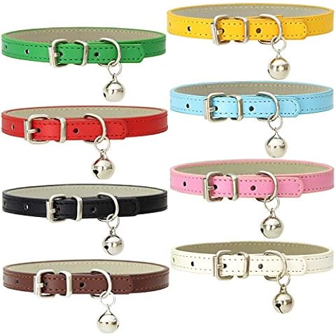 Collares de piel para gatos con campanas Cover
