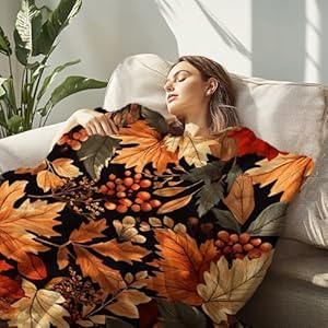 Firmiso Autumn Blankets and Throws - 60×80 Soft Fall Leaf Fleece Blanket, Perfect for Sofa, Couch, Bedroom Decor, or Thanksgiving, Warm and Stylish Seasonal Home Accent Firmiso Autumn Blankets and Throws 6080 Soft Fall Leaf Fleece Blanket Perfect for Sofa Couch Bedroom Decor or Thanksgiving Warm and Stylish Seasonal Home Accent