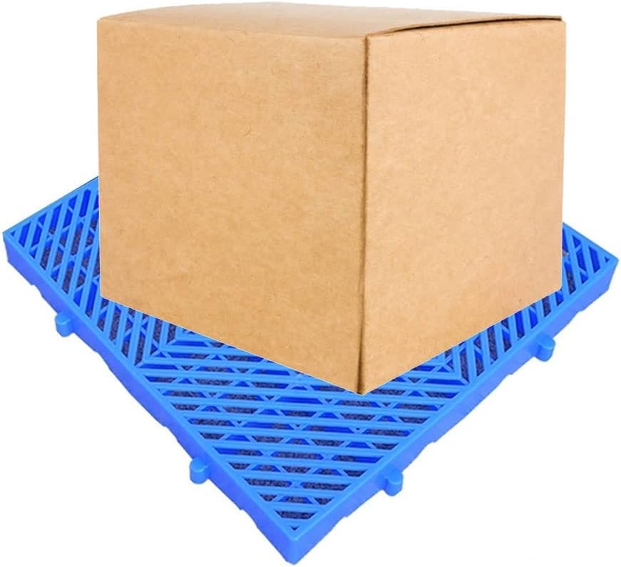 Polyethylene Pallet Breathable Grid Ventilation Pallet Modular Interlocking Warehouse Plastics Moisture-proof Pad For Storage Goods Cereals, Kitchen Pet Areas ( Color : Blue-2PCS , Size : 40x40x5cm )