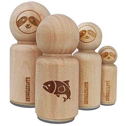 Salmon Fish Rubber Stamp for Stamping Crafting Planners - 1/2 Inch Mini