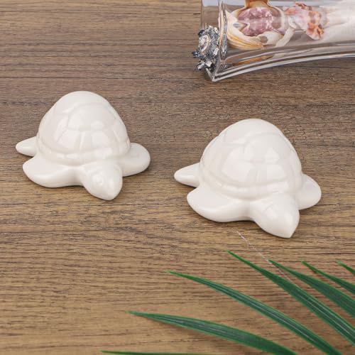 2stk Keramische WC-Schraubenabdeckungen Dekorativ, Süß Meeresschildkröte WC-Abdeckkappen Tier Toilettenschraube Badezimmer Deko Einfache Installation für Toilet Becken Basis Zubehör (Weiß)