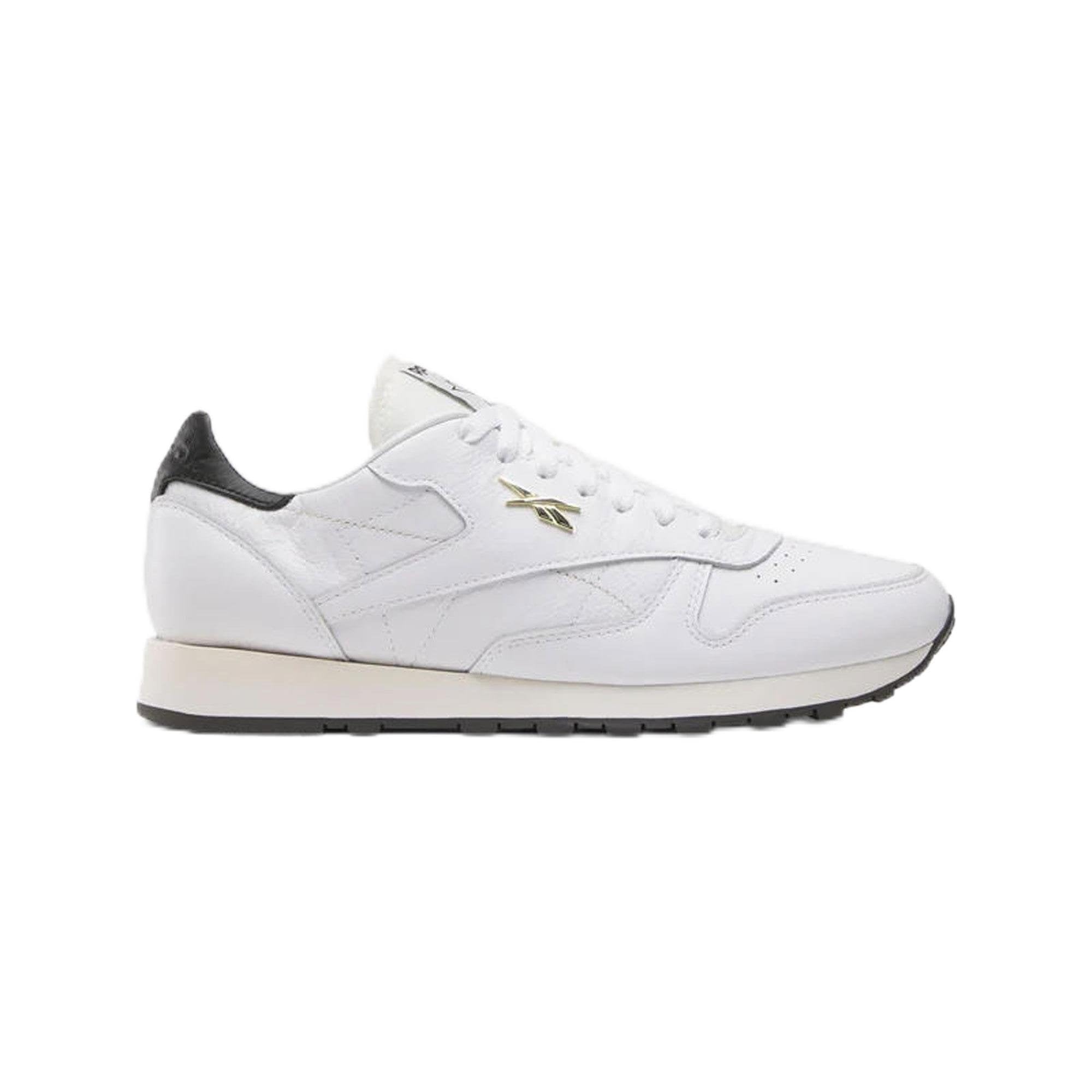 Reebok Unisex Classic Leather Trainers, White/Black/Chalk, 42 EU